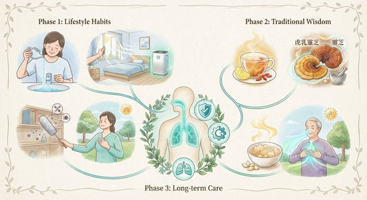 鼻敏感解決方法｜可以斷尾嗎？從生活習慣到虎乳靈芝，建立日常呼吸道保養(示意圖)