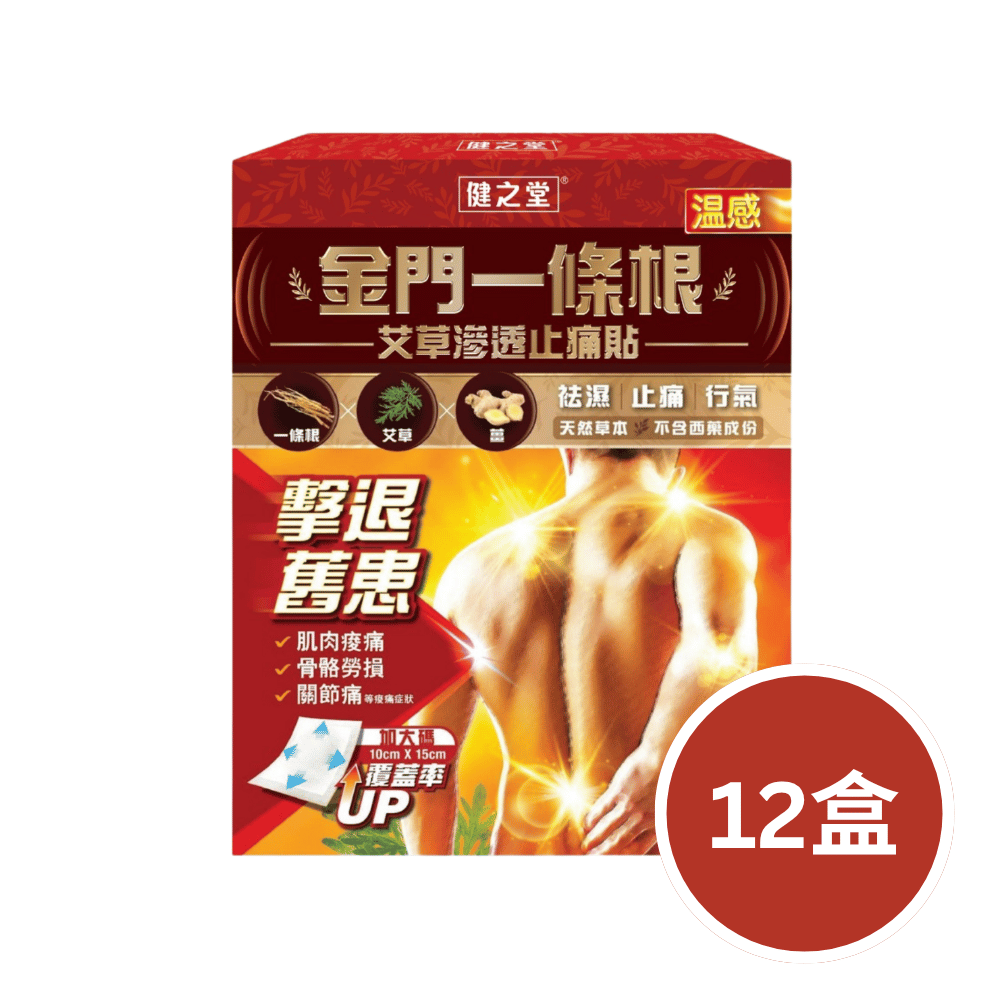 健之堂 金門一條根艾草滲透止痛貼(溫感) 10 片裝12盒