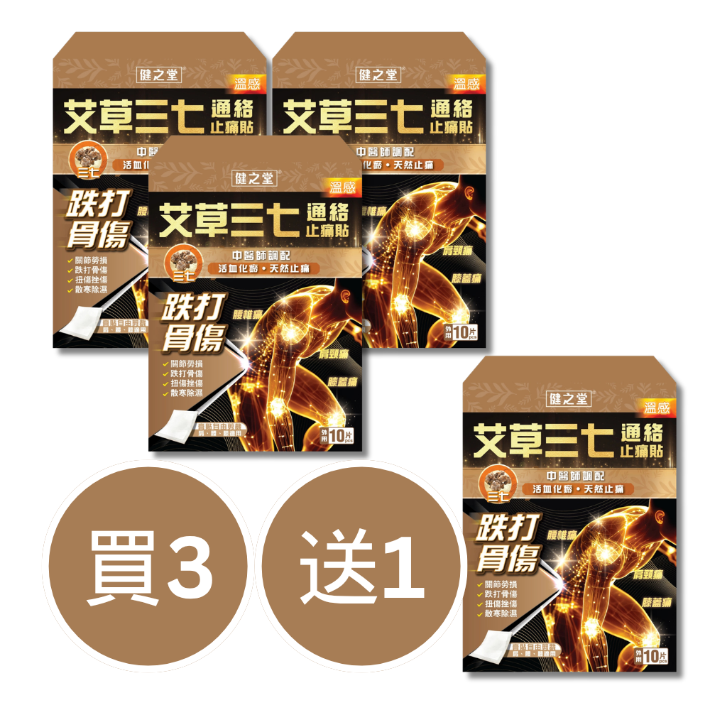 Kin Zhi Tong Wormwood Notoginseng Pain Relief Patch 10 Patches | Pain Relief Plaster | Joint Strain | Dispel Cold and Dampness