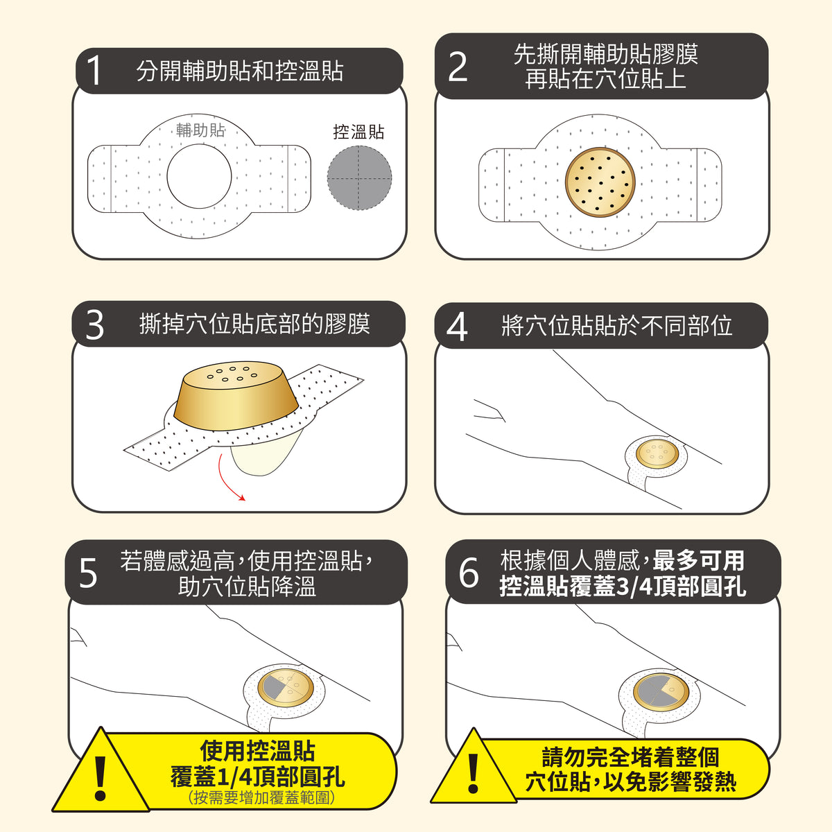 健之堂 無火艾灸穴位貼 12粒 | 精準覆蓋穴位 | 疏通經絡