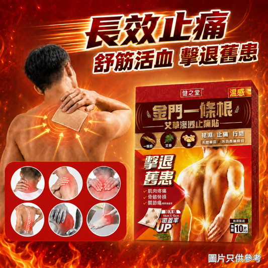 健之堂 金門一條根艾草滲透止痛貼(溫感) 10 片裝