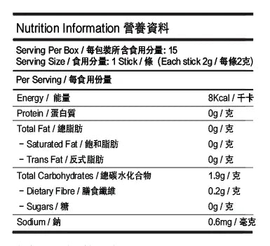 健之堂 虎乳芝強肺免疫配方 15條 | 止咳強肺 | 舒緩轉季鼻敏感-營養資料