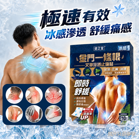 健之堂 金門一條根艾草滲透止痛貼 (冰感) 10片裝